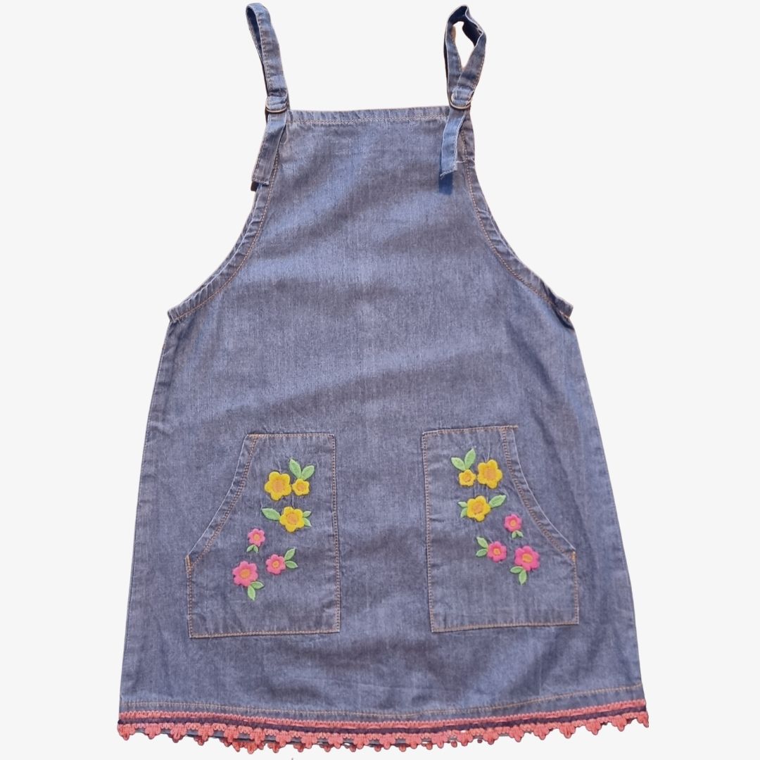 Girls Denim Dress with Fringes - Free Worldwide Shipping- Sew Royal US