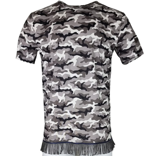 Mens Plain Long Sleeve Fringed T-shirt With Fringes Hebrew, 51% OFF