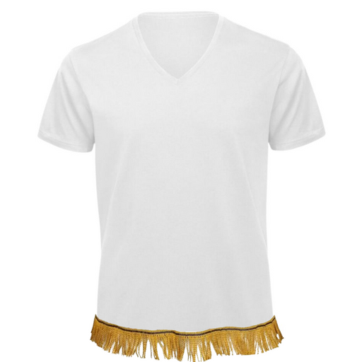 Men's Plain V-Neck Fringed T-Shirt - Free Worldwide Shipping- Sew Royal US